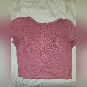 GAZE Women's Knotted Pink Top, LARGE
